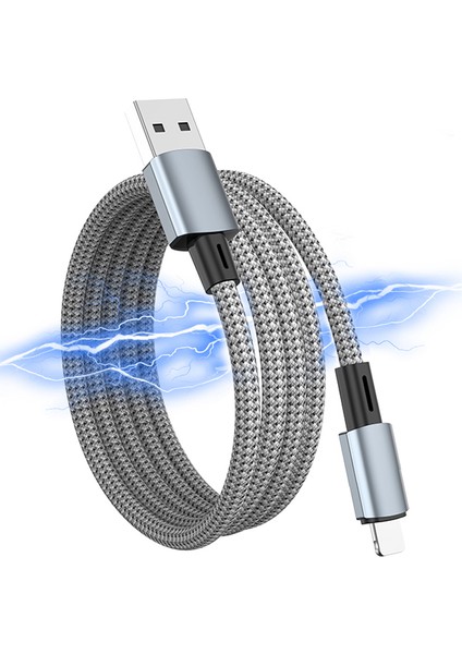1m 12W USB A'dan 8 Pinli Manyetik Şarj Kablosu Cep Telefonları Için 480MBPS Veri Kablosu (Yurt Dışından)