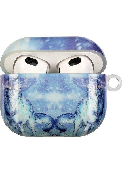 Apple Airpods için 3 Koruyucu Imd Desen Baskı Tpu Koruyucu Kordon Kar Kurt İle Kulaklık Kılıfı (Yurt Dışından) fiyatları