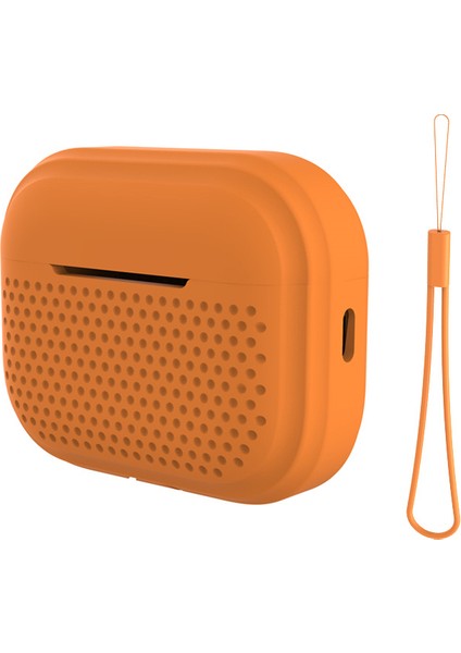 Apple Airpods Pro 2 için Radyo Tarzı tooth Koruyucu Çizilmez Kordon Turuncu Kulaklık Kılıfı (Yurt Dışından)