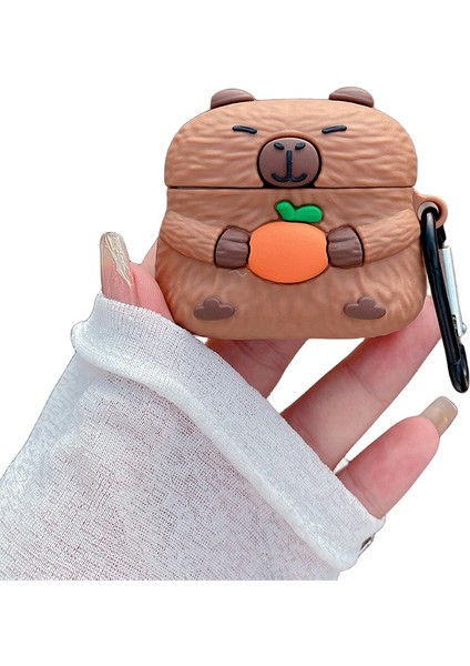 Apple Airpods 3 için Karikatür Kapibara Tpu Asılı Toka İle Kulaklık Kılıfı (Yurt Dışından)