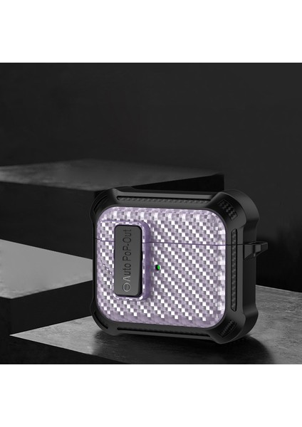 Apple Airpods 3 için Basma Tokası Tpu + Pc Koruyucu Karbon Fiber Doku tooth Kulaklık Kılıfı (Yurt Dışından) fiyatları