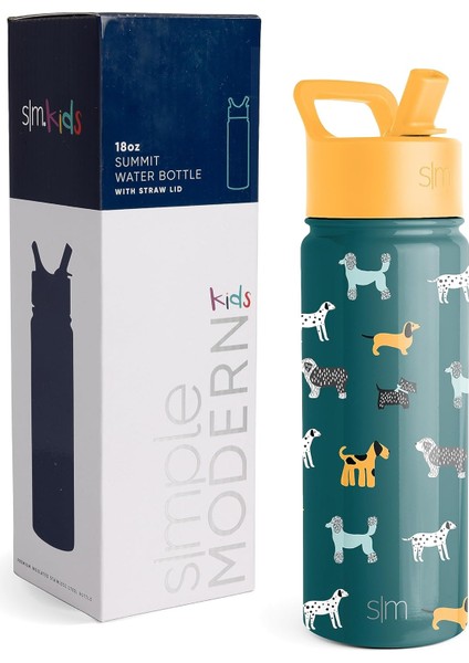 ， Hasır Kapaklı Çocuk Su Şişesi | Yeni Yürümeye Başlayan Çocuklar ve Erkek Çocuklar Için Yalıtımlı Paslanmaz Çelik Yeniden Kullanılabilir Bardak | (Yurt Dışından)