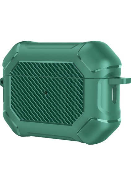Airpods Pro 2 için Tpu + Pc Karbon Fiber Doku Güçlendirilmiş Karabina İle Koruyucu Kulaklık Kılıfı (Yurt Dışından) fiyatları