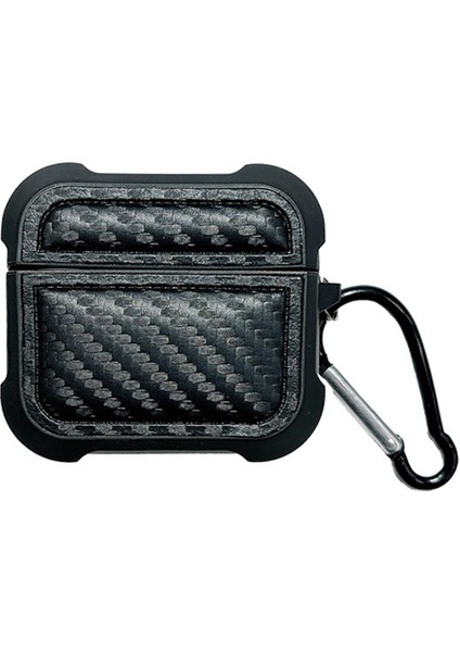Airpods için 3 Koruyucu Kolu İle Anti Kayıp Toka Anti Düşme Karbon Fiber Tam Kulaklık Kılıfı (Yurt Dışından)
