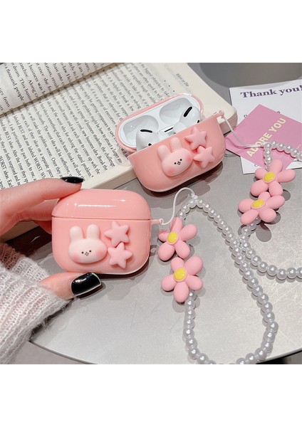 Apple Airpods için Pro Yumuşak Dayanıklı Tpu Kutusu Sevimli Tavşan Yıldız Koruyucu İle Çiçek Armut Kullanışlı Askı Kulaklık Kılıfı (Yurt Dışından) fiyatları