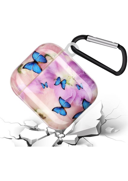 Apple Airpods için 2016 2019 Airpods Kablosuz 2019 Imd Desen Baskı Yumuşak Tpu Koruyucu Kanca Çiçek Kelebekler İle Kulaklık Kılıfı (Yurt Dışından) fiyatları