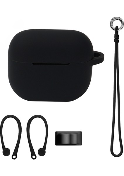 Apple Airpods 3 için 4 Adet Takım Koruyucu Seti Kulakiçi Yumuşak Silikon Koruyucu Kiti İle Bilek Kayışı Kayış Tokası Kulak Kancası Kulaklık Kılıfı (Yurt Dışından)