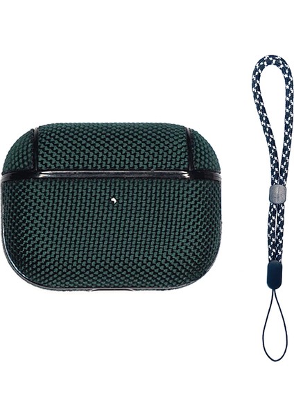 Airpods Pro Gen 2 Usb C Pro 2 Naylon Pc Düşme Önleyici tooth Koruyucusu Kayışlı Koyu Kulaklık Kılıfı (Yurt Dışından)