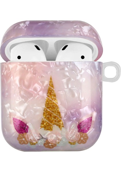 Apple Airpods için 2016 2019 Kablosuz Airpods 2019 Şık Kabuk Tahıl Desen Baskı Imd Tpu Koruyucusu Kordonlu Tek Boynuzlu At Kulaklık Kılıfı (Yurt Dışından) fiyatları