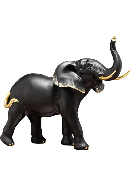 Reçine Fil Heykeli El Sanatları El Yapımı Zenginlik Süsleri Hediye Dekoratif Baş I (Yurt Dışından)