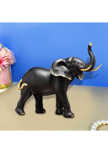 Reçine Fil Heykeli El Sanatları El Yapımı Zenginlik Süsleri Hediye Dekoratif Baş I (Yurt Dışından) indirimleri