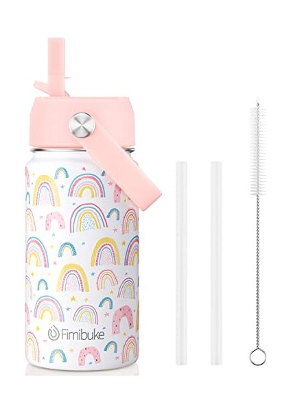 Çocuklar Yalıtımlı Su Şişesi 14 Oz Bpa Içermeyen Paslanmaz Çelik Çift Duvar Vakum Sızdırmazlık Öğrencileri Erkekler ve Kızlar Için Pipetli (1 Paket Mavi Dinozor) (Yurt Dışından)