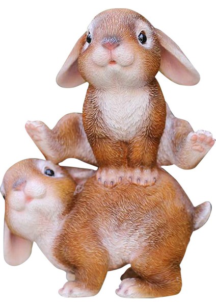 Heykeli Tavşan Figürleri Fotoğraf Aksesuarları Iç Oturma Odası El Sanatları Üstü Zıplayan Sarı (Yurt Dışından)