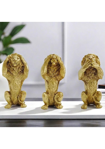 3 Heykeli Masaüstü Heykelcik Kitaplık Oturma Odası Odası Altın (Yurt Dışından) fırsatları