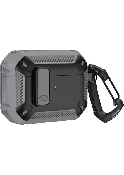 Apple Airpods Pro 2 için Tpu + Pc Koruyucu Karabina İle Drop Proof Kulaklık Kılıfı (Yurt Dışından)