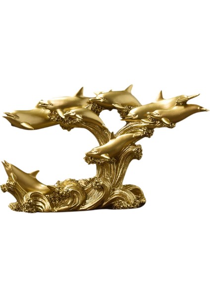 Yunuslar Heykeli Hediye Dekorasyonu Hayvan Dekorasyonları Masa Tezgahı Ev Bakır Altın (Yurt Dışından) fiyatları