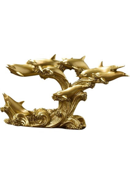 Yunuslar Heykeli Hediye Dekorasyonu Hayvan Dekorasyonları Masa Tezgahı Ev Bakır Altın (Yurt Dışından) modelleri