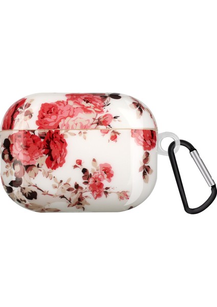 Apple Airpods Pro için Tpu Kutusu, Imd Desen Baskı Kanca Çiçek İle Düşmeye Dayanıklı Koruma Kulaklık Kılıfı (Yurt Dışından)