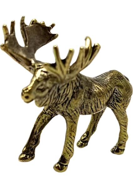 Heykel Retro Pirinç Elk Heykeli Üstü Çay Odası Kitaplığı Için (Yurt Dışından)