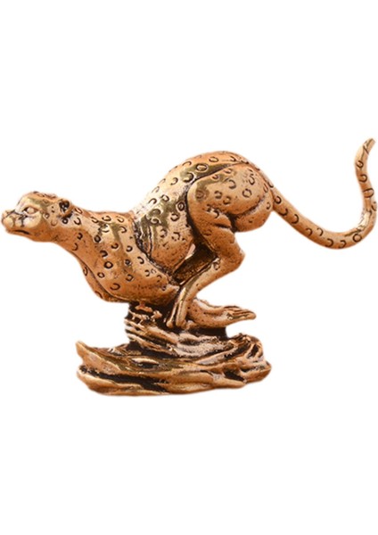 Pirinç Leopar Süsü Fengshui Leopar Heykelciği Masa Ev Kitaplıkları Için (Yurt Dışından)