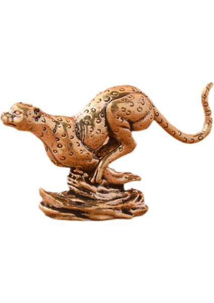 Pirinç Leopar Süsü Fengshui Leopar Heykelciği Masa Ev Kitaplıkları Için (Yurt Dışından)