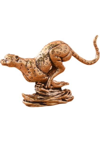Pirinç Leopar Süsü Fengshui Leopar Heykelciği Masa Ev Kitaplıkları Için (Yurt Dışından)