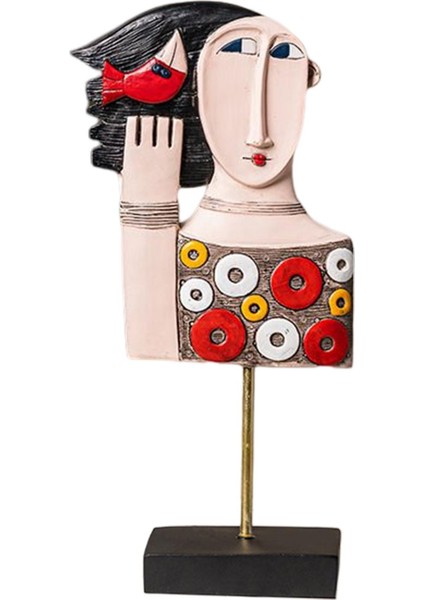 Soyut I Heykeli Reçine Yüz Heykelcik Süsleme Heykeli Dekoru Kadın Çemberi (Yurt Dışından)