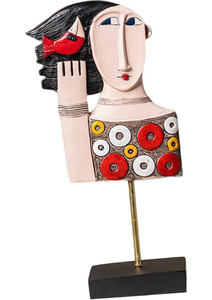 Soyut I Heykeli Reçine Yüz Heykelcik Süsleme Heykeli Dekoru Kadın Çemberi (Yurt Dışından) fırsatları