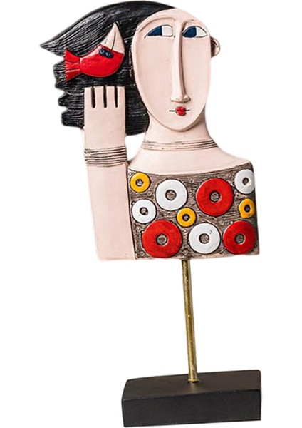 Soyut I Heykeli Reçine Yüz Heykelcik Süsleme Heykeli Dekoru Kadın Çemberi (Yurt Dışından) indirimleri