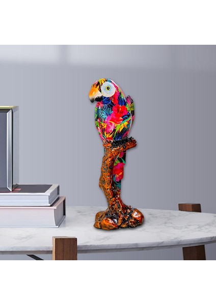 Graffiti Papağan Heykeli Polyresin Heykel Papağan Heykelciği Ev Dekoru Için Tek (Yurt Dışından) indirimleri