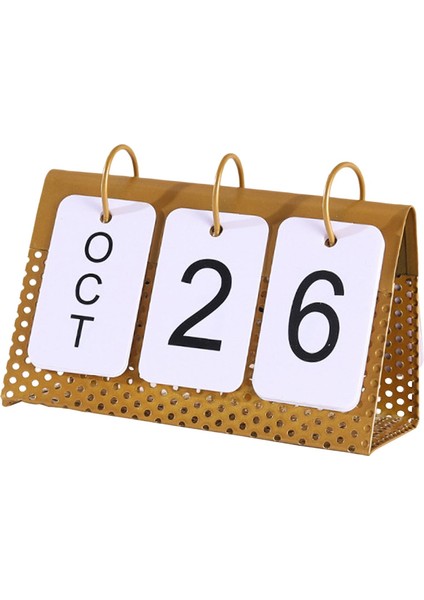 Üstü Takvimi Üstü Ayaklı Ev Dekoratif Dekorasyon Altın (Yurt Dışından)