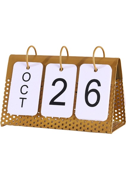 Üstü Takvimi Üstü Ayaklı Ev Dekoratif Dekorasyon Altın (Yurt Dışından) fiyatları