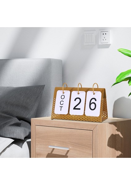 Üstü Takvimi Üstü Ayaklı Ev Dekoratif Dekorasyon Altın (Yurt Dışından) modelleri