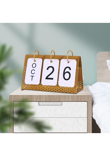 Üstü Takvimi Üstü Ayaklı Ev Dekoratif Dekorasyon Altın (Yurt Dışından) fırsatları