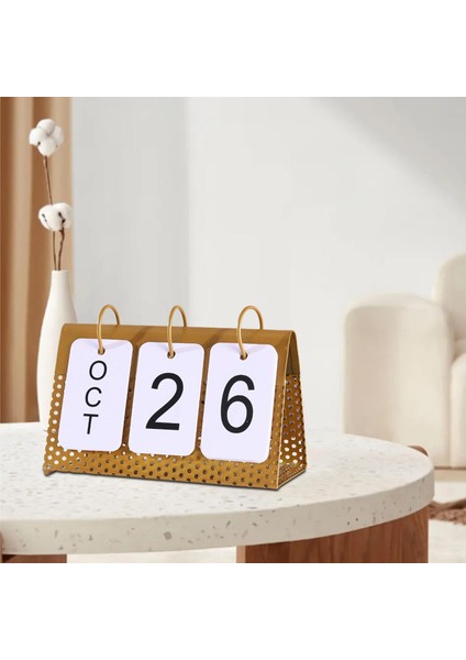 Üstü Takvimi Üstü Ayaklı Ev Dekoratif Dekorasyon Altın (Yurt Dışından) indirimleri