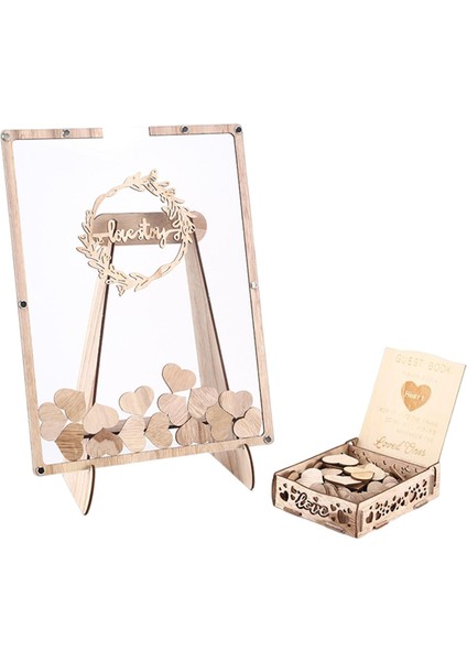 Icı Düğün Defteri Ahşap Iş Defteri ile Bırakma Kutusu (Yurt Dışından)