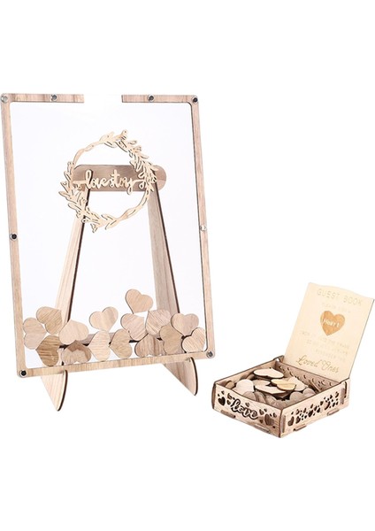 Icı Düğün Defteri Ahşap Iş Defteri ile Bırakma Kutusu (Yurt Dışından) fırsatları