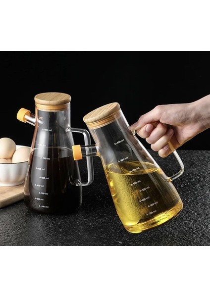 Turuncu 2'li Cam Yağlık ve 3'lü Cam Kavanoz Seti, 900 ml, şeffaf, 4+ parça fırsatları