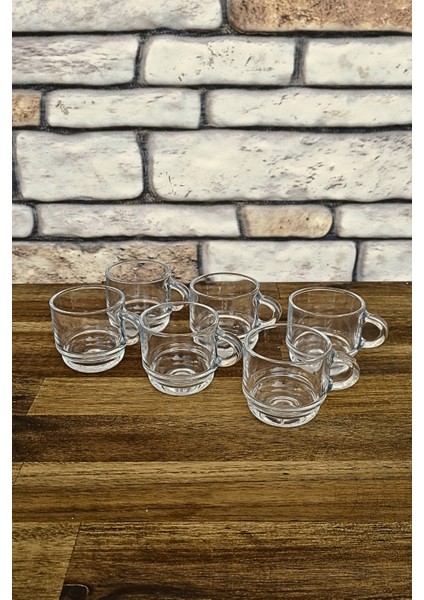 Saplı Kahve Bardağı- Espresso Bardağı 6 Adet - 90 cc