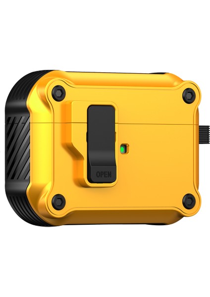 Apple Airpods Pro İle Uyumlu Tpu+Pc Koruyucu Otomatik Kilitli tooth Kulaklık Kılıfı (Yurt Dışından)