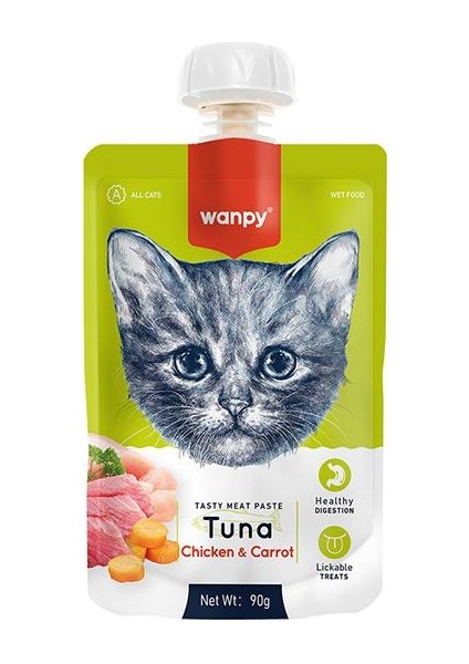 Taze Ton Balıklı ve Tavuklu Kedi Et Ezmesi 90 gr 10'lu