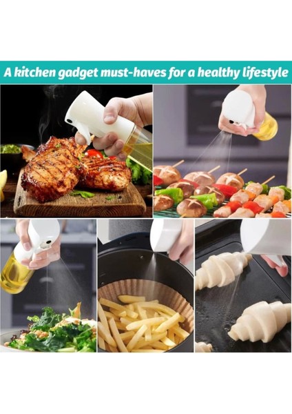 Cam Yağ Sprey Püskürtücü 250ml, Şeffaf, Beyaz Renk, Tek Parça modelleri