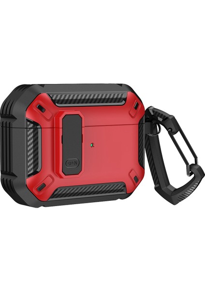 Apple Airpods Pro 2 için Tpu + Pc Koruyucu Karabina İle Drop Proof Kulaklık Kılıfı (Yurt Dışından)