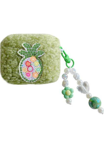 Airpods Pro 2 için Sevimli Ananas Yumuşak Kabartmak Tpu Kolye İle Kulaklık Kılıfı (Yurt Dışından)