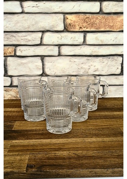 Saplı Su Bardağı-Çay Bardağı- Nescafe Bardağı-Kahve Bardağı-6 Adet - 270 cc