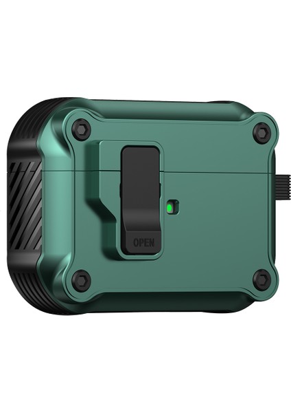 Apple Airpods Pro İle Uyumlu Tpu+Pc Koruyucu tooth Otomatik Kilitli Kulaklık Kılıfı (Yurt Dışından)