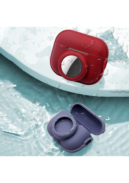 Apple Airpods Pro 2+ için Airtag 2'Si 1 Arada Silikon Koruyucu Düşmeyi Önleyici Askı Halatı Olmadan Kulaklık Kılıfı (Yurt Dışından)