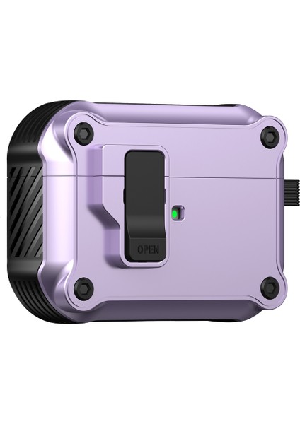 Apple Airpods Pro İle Uyumlu Tpu+Pc Koruyucu tooth Otomatik Kilitli Kulaklık Kılıfı (Yurt Dışından)