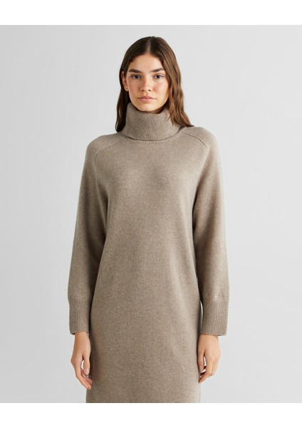 Kadın Gri Relaxed Fit Dik Yaka Elbise 4502078.24