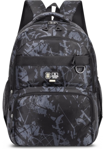 Erkek Çocuklar, Ortaokul ve Lise Öğrencileri Için Baskılı, Su Geçirmez ve Aşınmaya Dayanıklı Sırt Çantası, Geniş Kapasiteli Okul Çantası, Şık ve Rahat Sırt Çantası (Yurt Dışından)